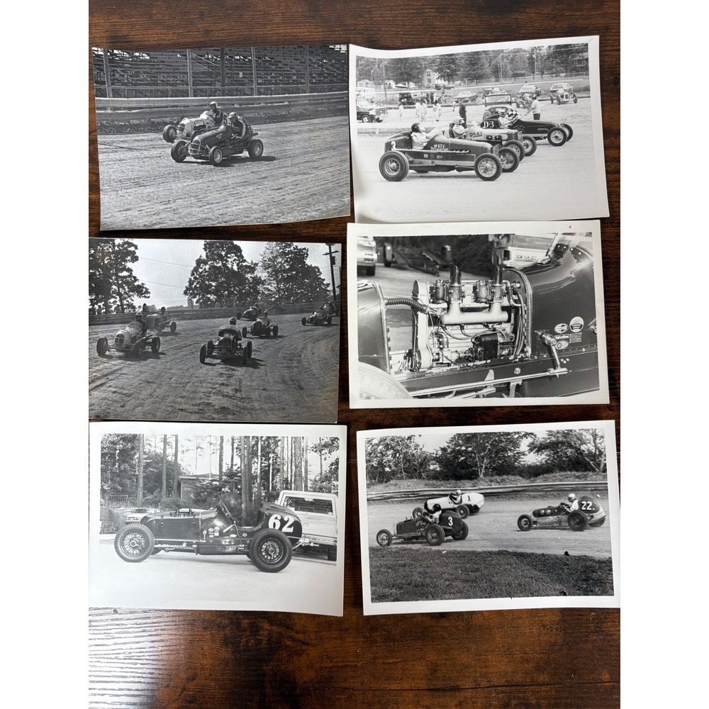 6 Vintage Midget Car Racing B&W Photos C Snavely Jr Lebanon PA Dirt Track Racing